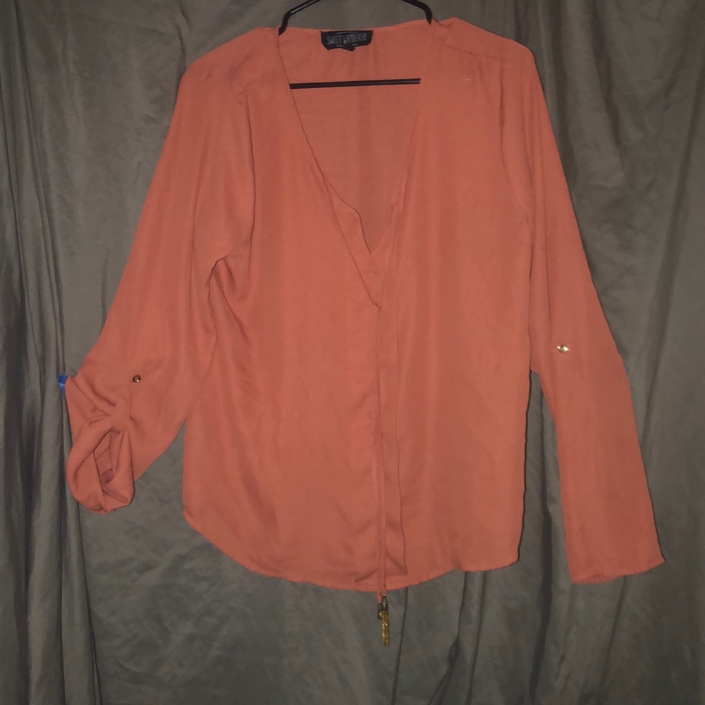 Rust orange blouse